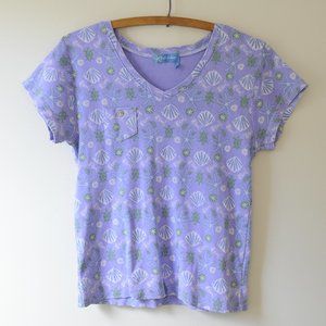 FRESH PRODUCE LILAC PURPLE SEASHELL COTTON TEE